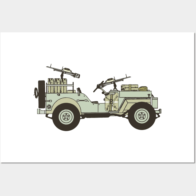 SAS Jeep Wall Art by Toby Wilkinson